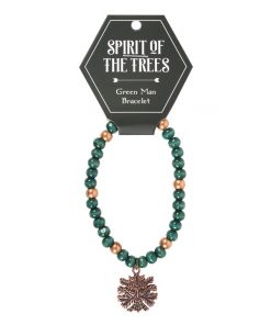 Green Man Wooden Charm Bracelet