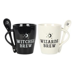 Witch & Wizard Couples Mug and Spoon Set
