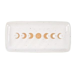 White Moon Phase Ceramic 17cm Trinket Tray