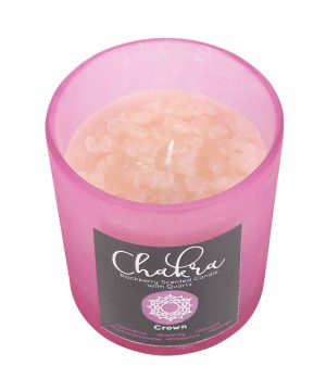 Crown Chakra Blackberry Crystal Chip Candle