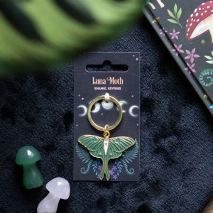Midnight Luna Moth Keyring