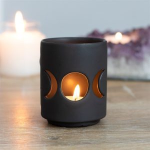 Black Triple Moon Cut Out Small Tealight Holder