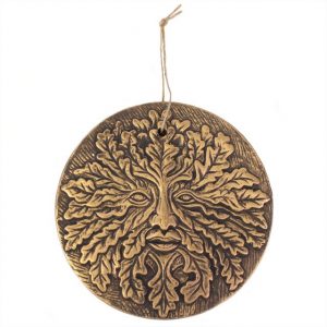 Green Man Bronze Terracotta Plaque by Lisa Parker