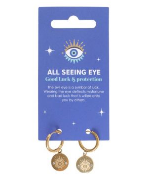 All Seeing Eye Gold Toned Earrings