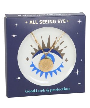 All Seeing Eye Necklace & Dish Gift Set