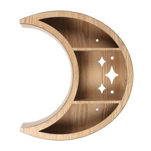 Crescent Moon Wooden Wall Shelf