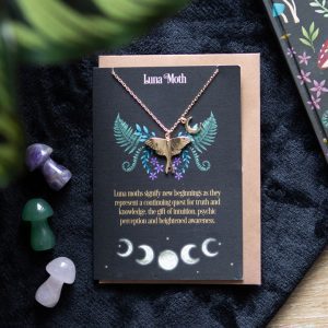 Midnight Luna Moth Necklace Card