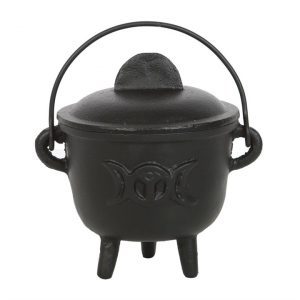 Cast Iron 11cm Cauldron with Triple Moon