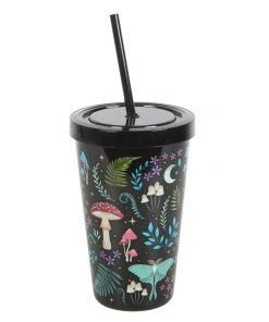 Dark Forest Print Plastic Tumbler with Straw
