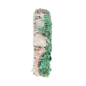 Ritual Wand 6in Smudge Stick with White Sage, Abalone and Quartz