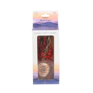 Ritual Wand 6in Smudge Stick with Rosemary, Sage and Red Jasper
