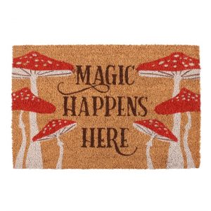 Magic Happens Here Mushroom Natural Doormat