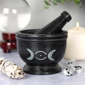 Triple Moon Soap Stone Pestle and Mortar