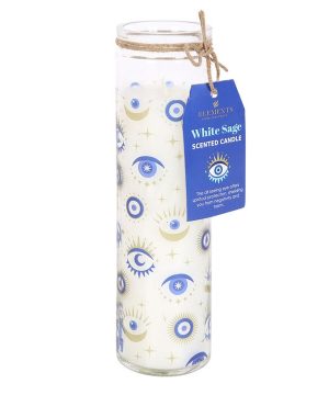 All Seeing Eye White Sage Tube Candle