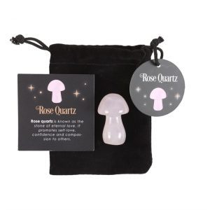 Rose Quartz Crystal Magical Mushroom