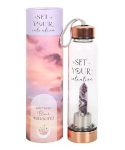 Amethyst Set Your Intention Glass Water Bottle