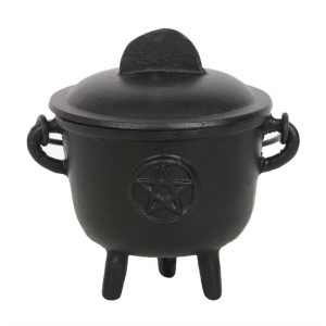 Cast Iron 11cm Cauldron with Pentagram