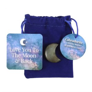 Labradorite Crystal Moon "Love You To The Moon" in a Bag