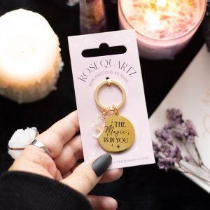 Rose Quartz Crystal "The Magic Is In You" Keyring