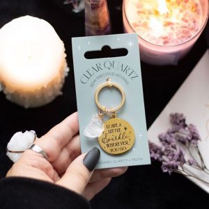 Clear Quartz Crystal Leave a Little Sparkle Keyring