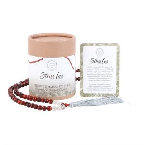 Clear Quartz & Rosewood Stress Less Mallah Necklace