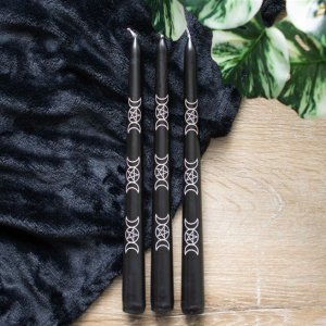 Black Magic Triple Moon Set of 3 Taper Candles