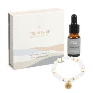 Clear Quartz Friendship Essential Oil Bracelet