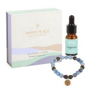 Blue Lace Agate Crystal Inner Peace Essential Oil Bracelet