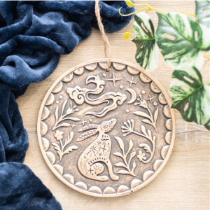 Midnight Hare Bronze Terracotta Plaque