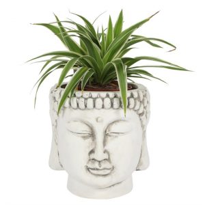 White Buddha Head Planter