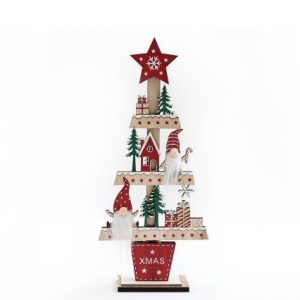 Wooden Gonk Tree 29.5cm Standing Decoration
