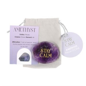 Amethyst Crystal Stay Calm Palm Stone