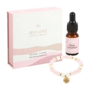 Rose Quartz Crystal Self Love Essential Oil Bracelet