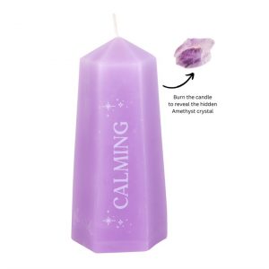 Amethyst (Rough) Calming Crystal Candle
