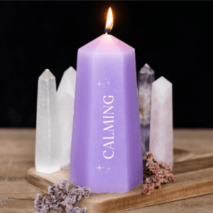 Amethyst (Rough) Calming Crystal Candle