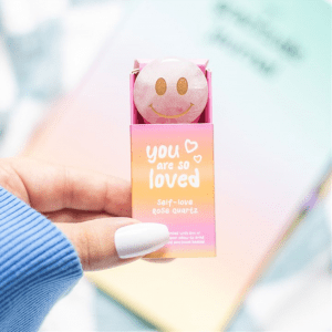 Rose Quartz You Are Loved Happy Face Crystal