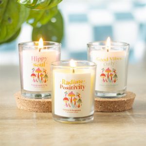 Funky Fungi Mushroom Set of 3 Votive Candles