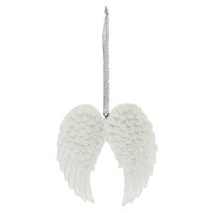Glitter Double Angel Wing Hanging Decoration