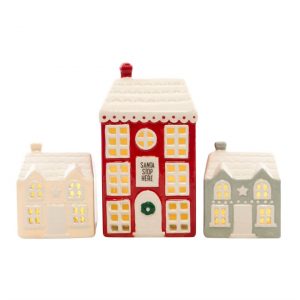Light Up LED Set of 3 Christmas Houses