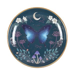 Midnight Luna Moth Round Trinket Dish