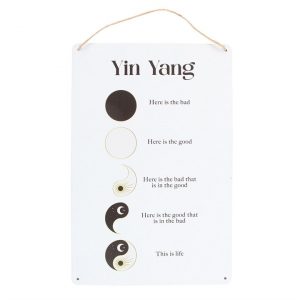 Yin Yang 30cm Hanging Metal Sign