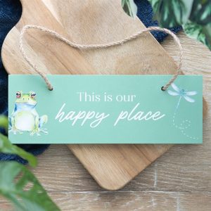 This is Our Happy Place Light Green Hanging Sign