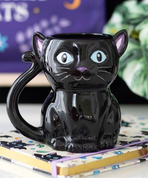 Cute and Creepy Black Cat Mug