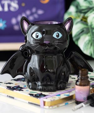 Cute and Creepy Bat Cat Oil Burner and Wax Warmer
