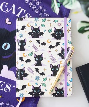 Cute and Creepy Print A5 Notebook with Amethyst Pen