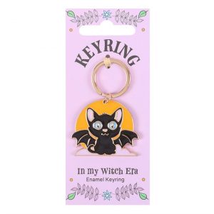 In My Witch Era Bat Cat and Moon Enamel Keyring