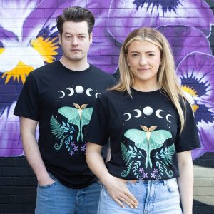 Midnight Luna Moth Unisex T-shirt Size L