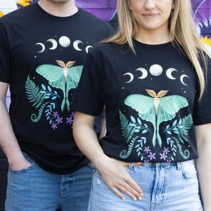 Midnight Luna Moth Unisex T-shirt Size XXL