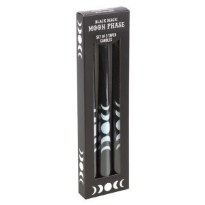 Black Magic Moon Phase Set of 3 Taper Candles