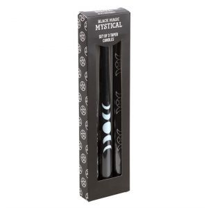 Black Magic Mystical Set of 3 Taper Candles